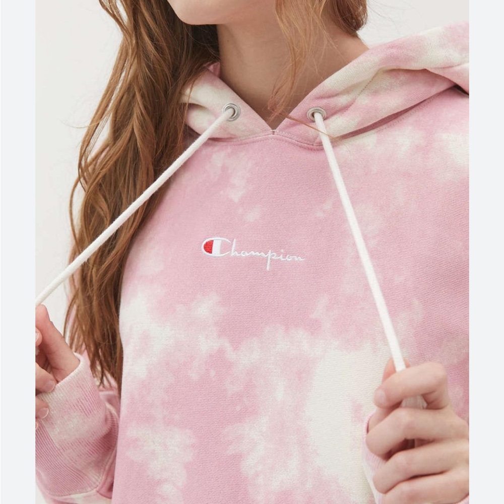 Champion pink tye dye hoodie